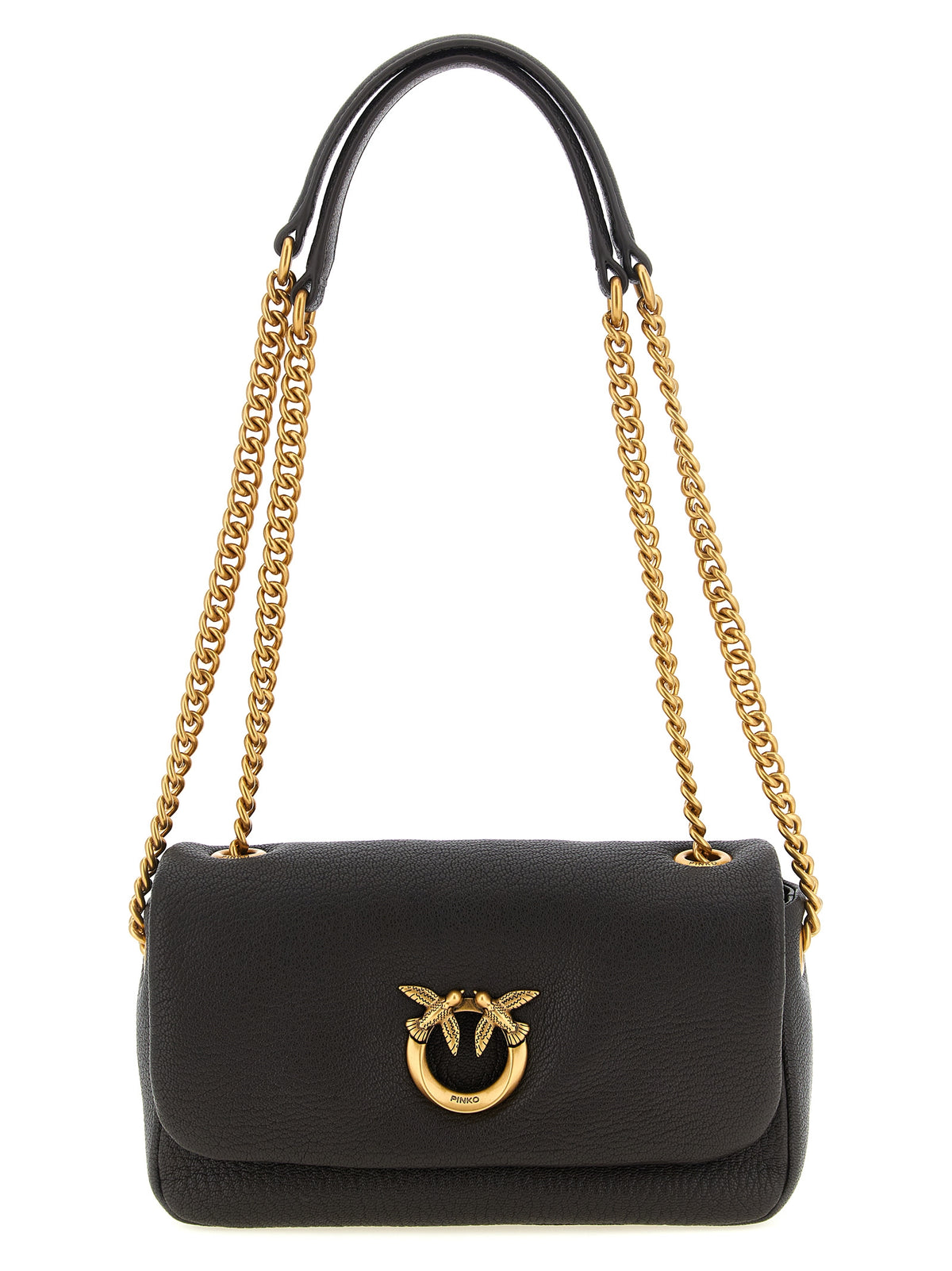 PINKO Brown Lamb Leather Crossbody Bag