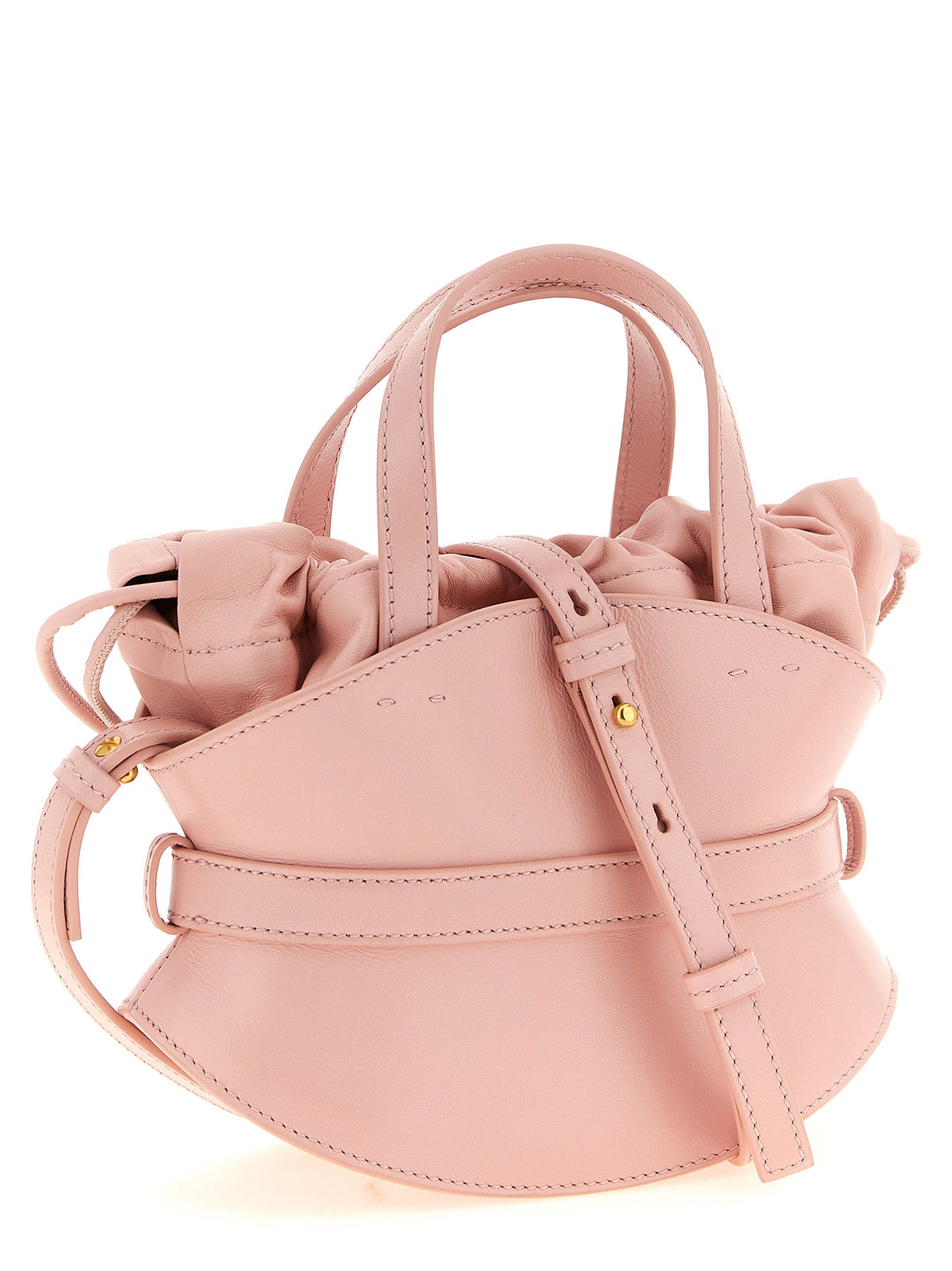Balmain Shuffle Mini ružičasta kožna torbica