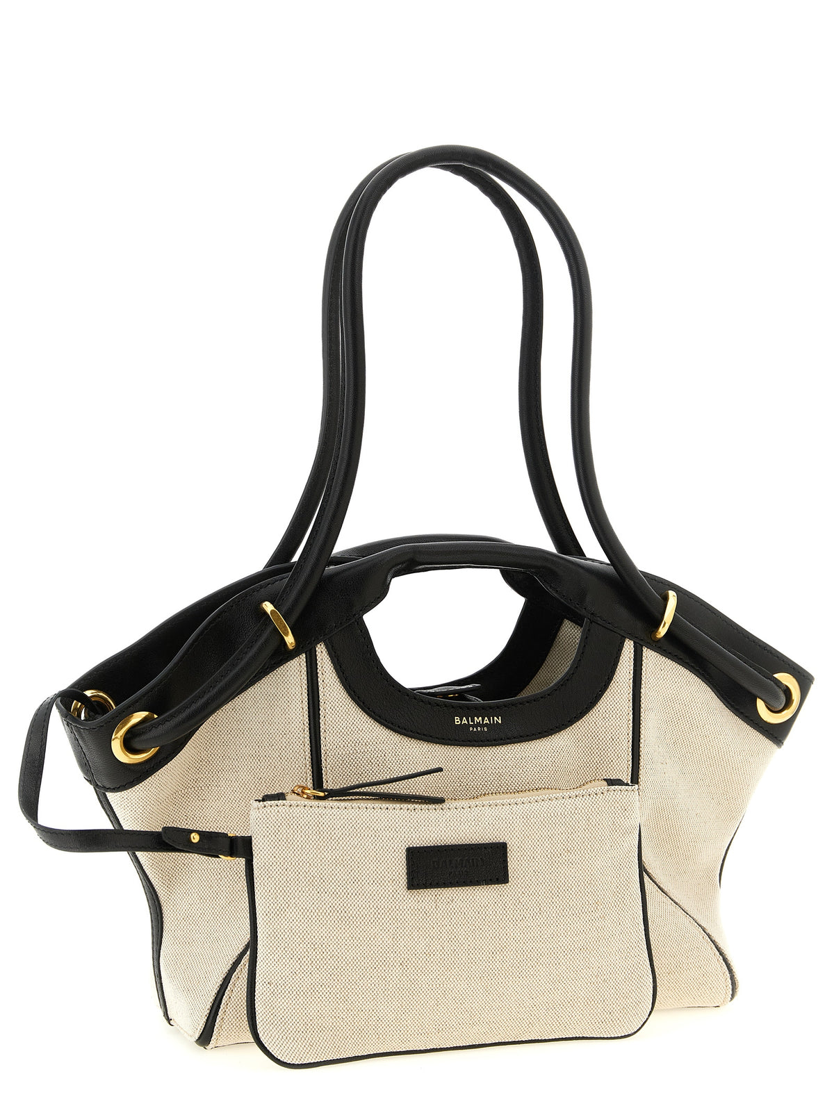 Balmain dvobojna pamučno-lanena tote torba