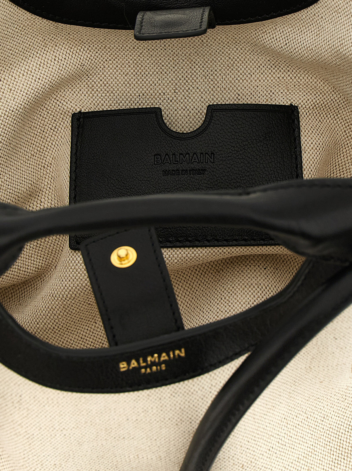 Balmain dvobojna pamučno-lanena tote torba