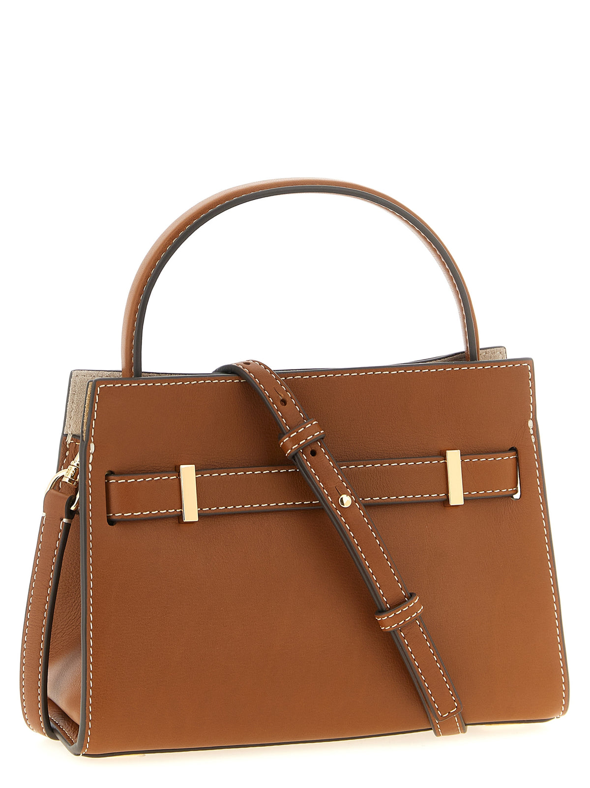 Tory Burch Lee Radziwill Petite Double – Brown Leather Bag – product photograph 2 | Privé Polaï