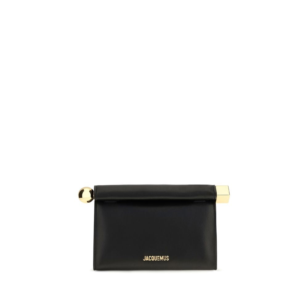 Jacquemus Rond Carré – Black Lambskin Shoulder Bag – product photograph 1 | Privé Polaï
