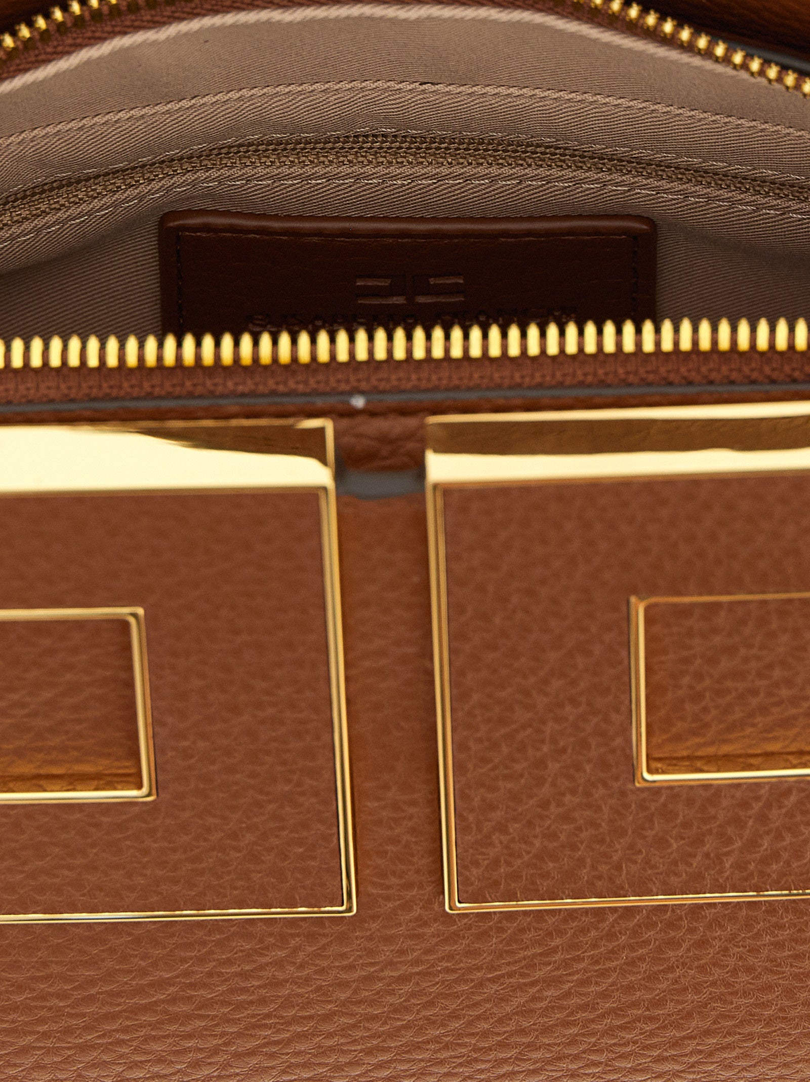 Elisabetta Franchi Brown Polyester Handbag