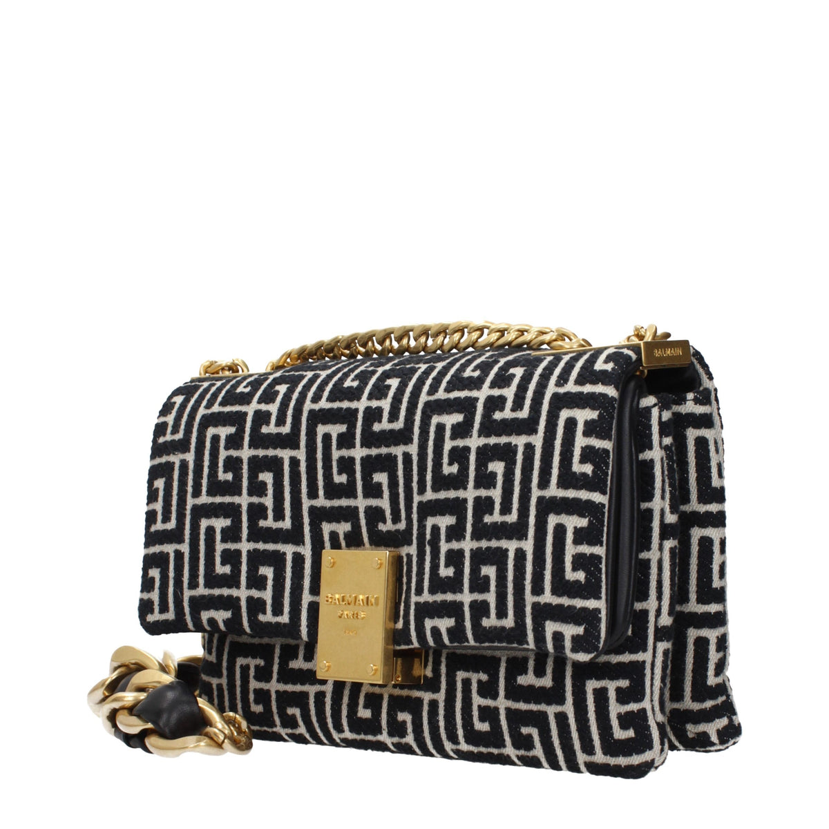 Balmain crna platnena crossbody torbica