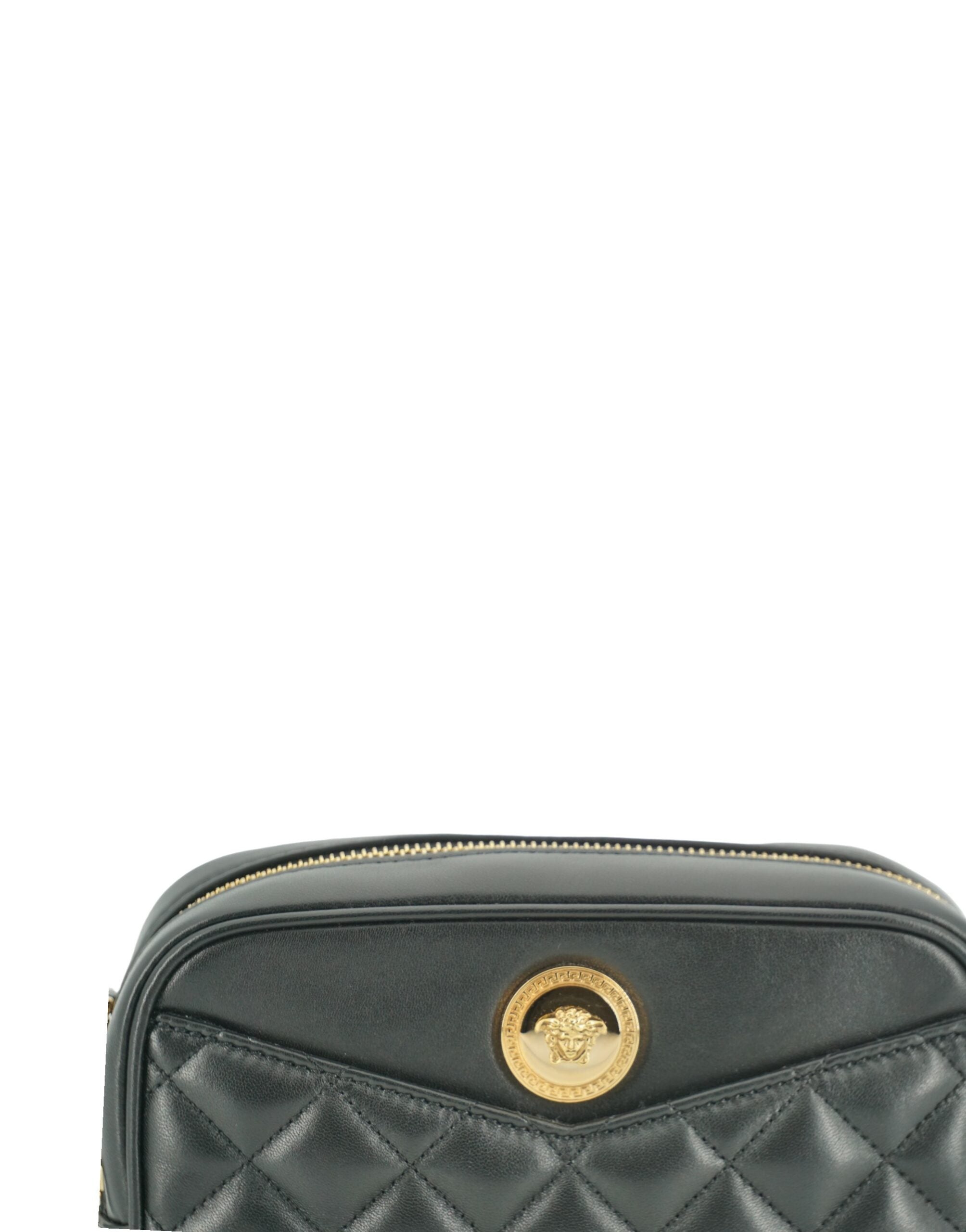 Versace Elegant Small Black Leather Crossbody Bag – luxury by Versace | PrivePolai
