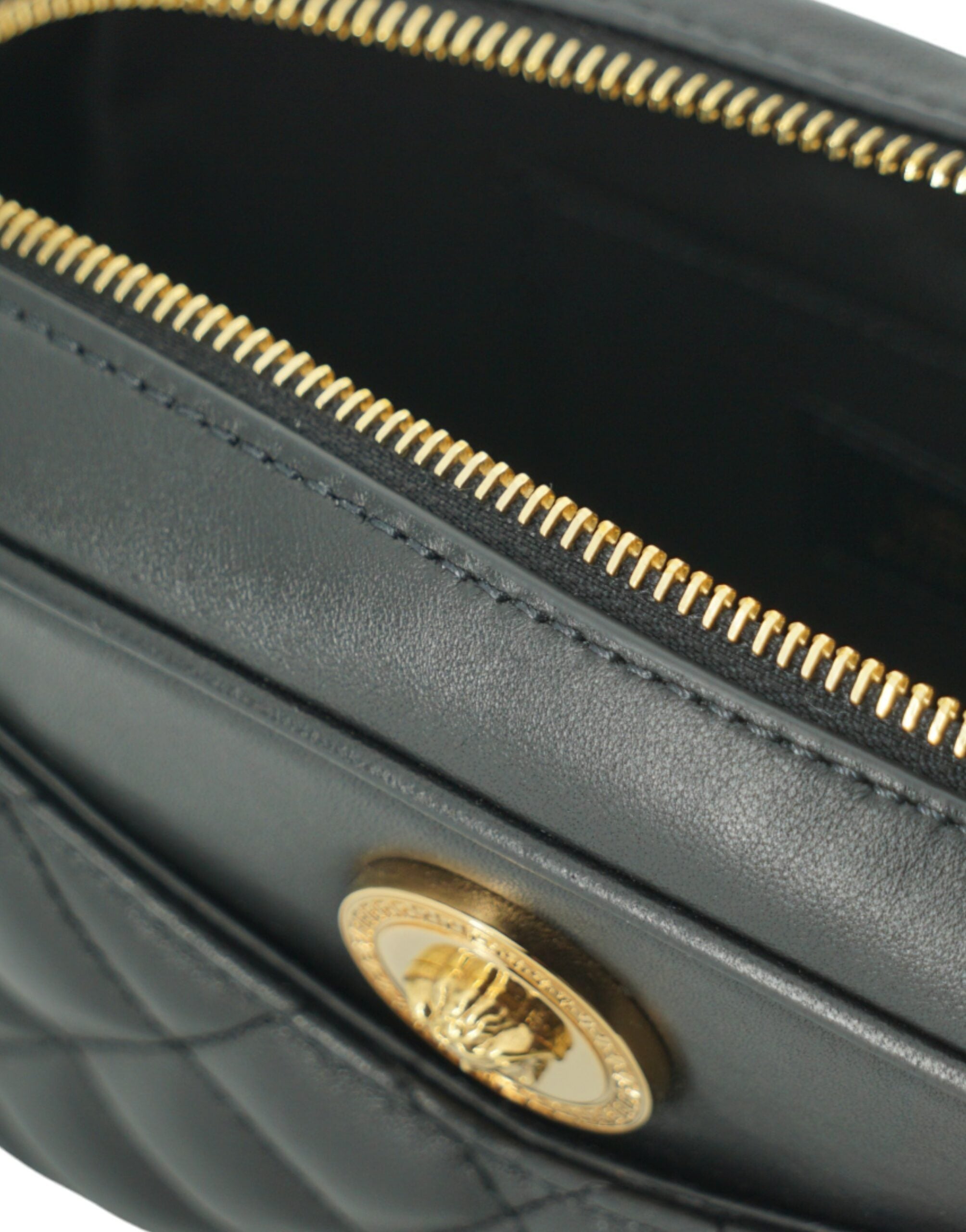 Versace Elegant Small Black Leather Crossbody Bag – luxury by Versace | PrivePolai