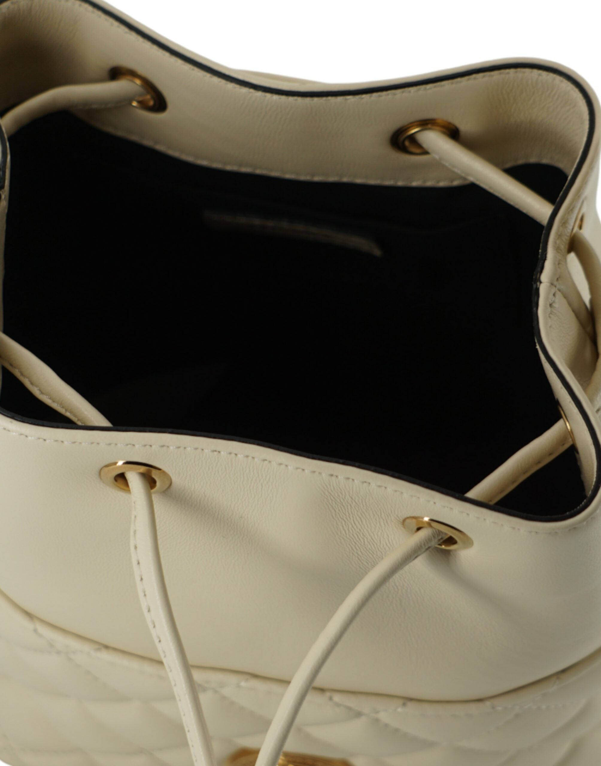 Versace Elegant Small White Leather Bucket Shoulder Bag – luxury by Versace | PrivePolai