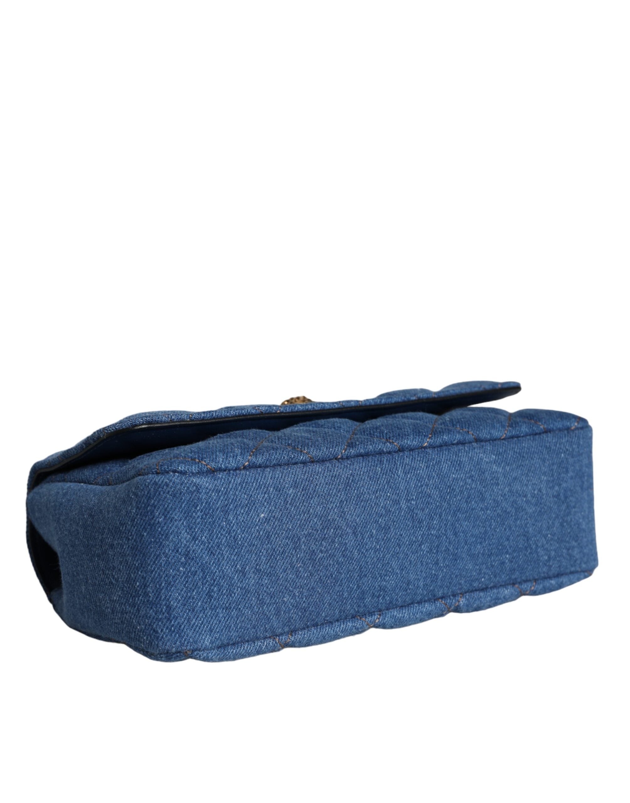 Versace Blue Quilted Denim Leather Crossbody Shoulder Bag – luxury by Versace | PrivePolai