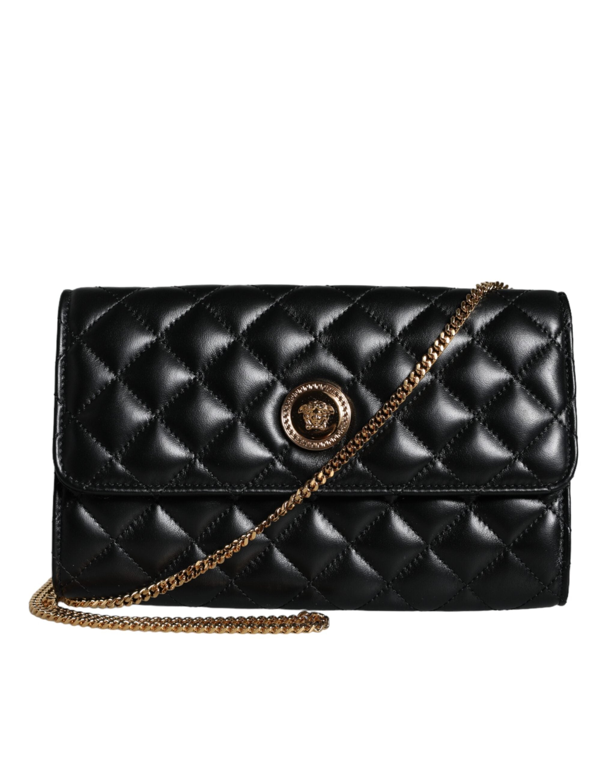 Versace Black Quilted Nappa Leather Crossbody Shoulder Bag – luxury by Versace | PrivePolai