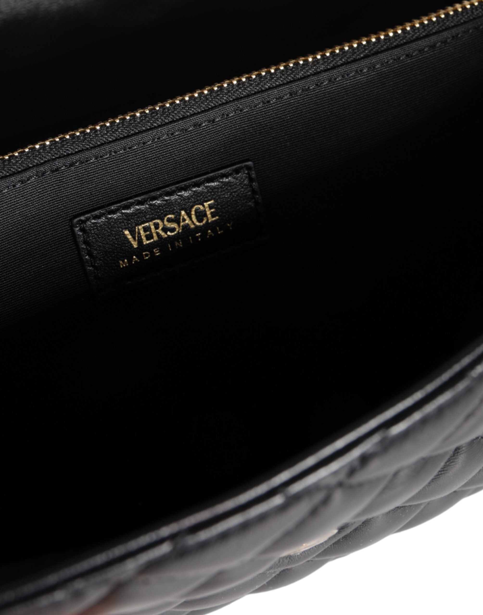 Versace Black Quilted Nappa Leather Crossbody Shoulder Bag – luxury by Versace | PrivePolai