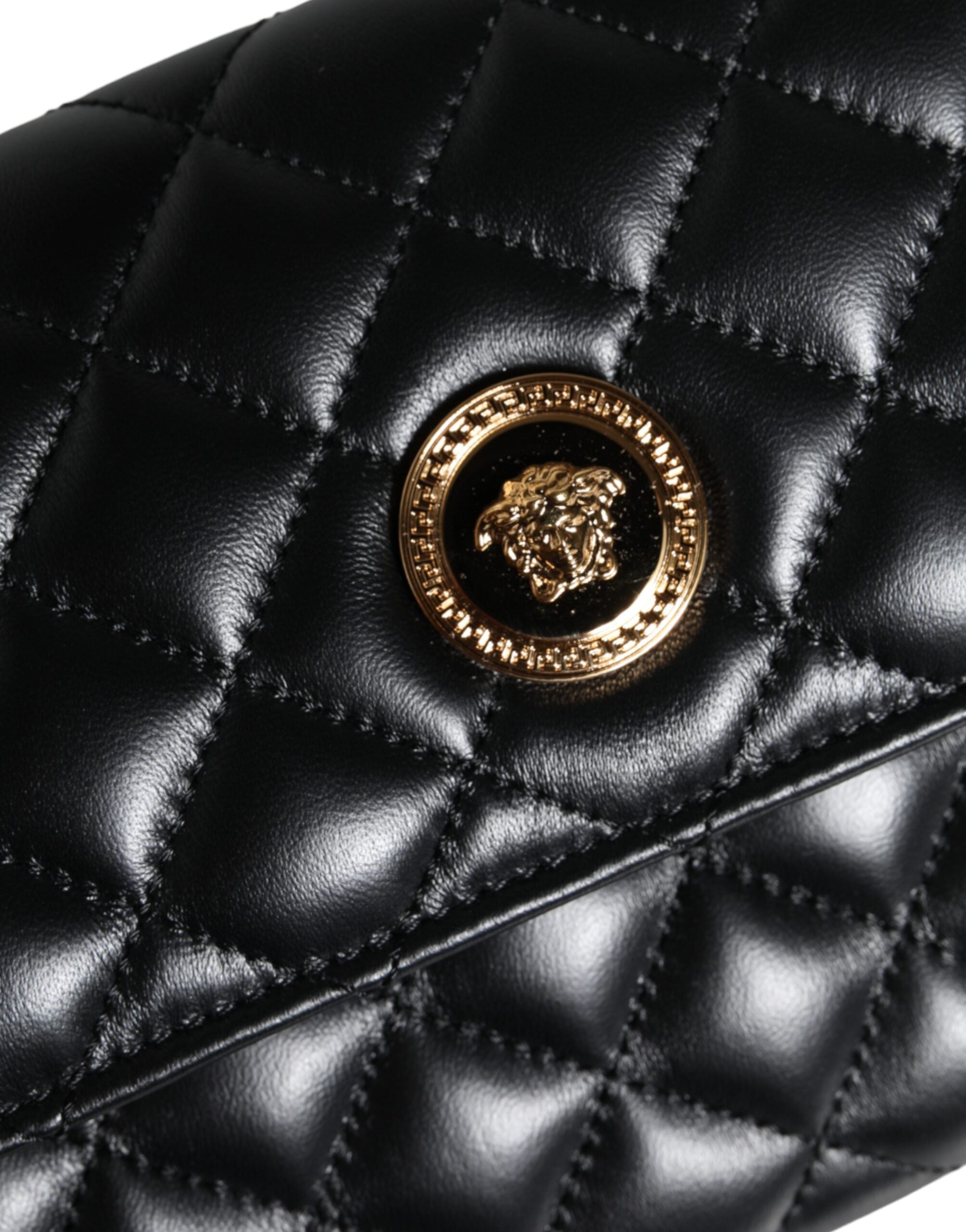 Versace Black Quilted Nappa Leather Crossbody Shoulder Bag – luxury by Versace | PrivePolai