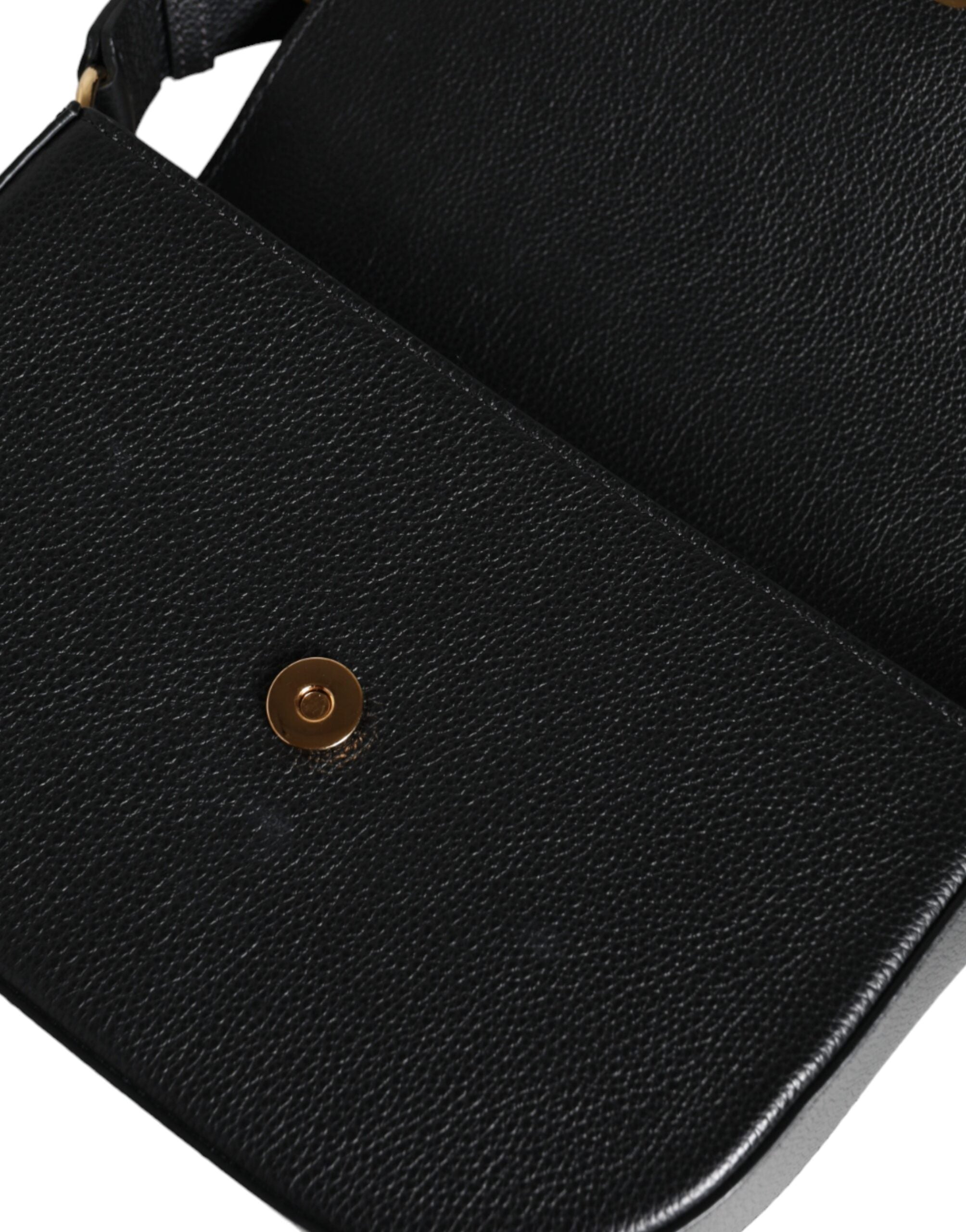 Versace Black Grainy Calf Leather Logo Crossbody Shoulder Bag – luxury by Versace | PrivePolai