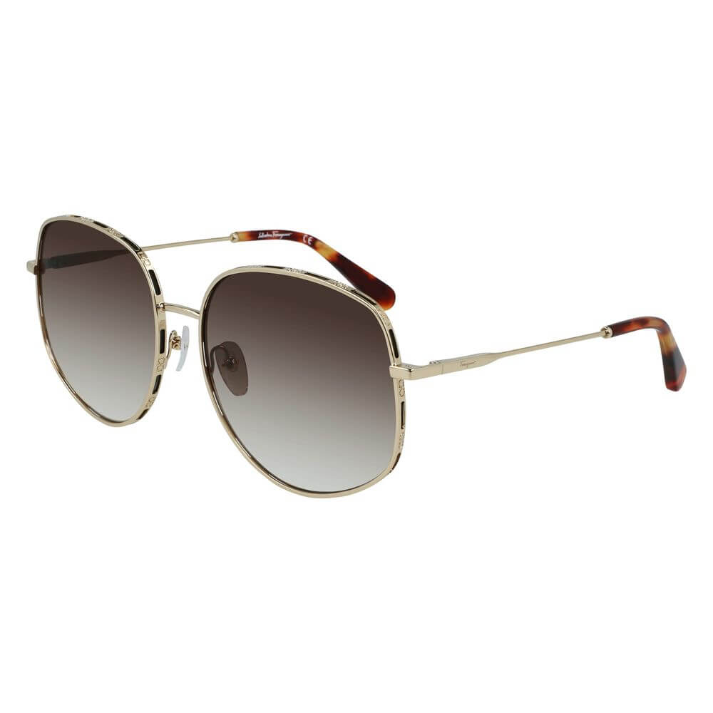 Salvatore Ferragamo Gold Metal Sunglasses – luxury by Salvatore Ferragamo | PrivePolai