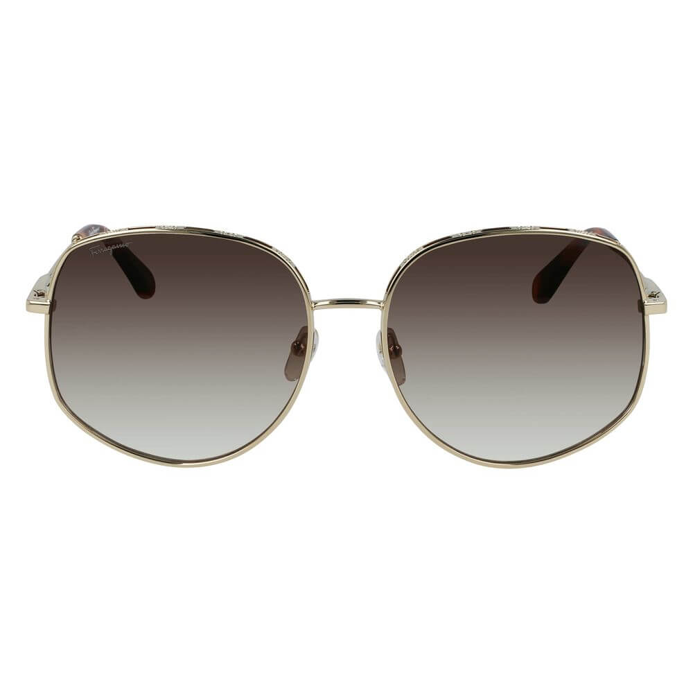 Salvatore Ferragamo Gold Metal Sunglasses – luxury by Salvatore Ferragamo | PrivePolai