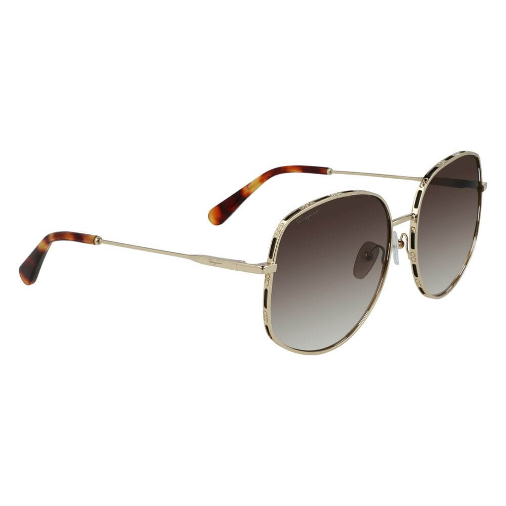 Salvatore Ferragamo Gold Metal Sunglasses – luxury by Salvatore Ferragamo | PrivePolai
