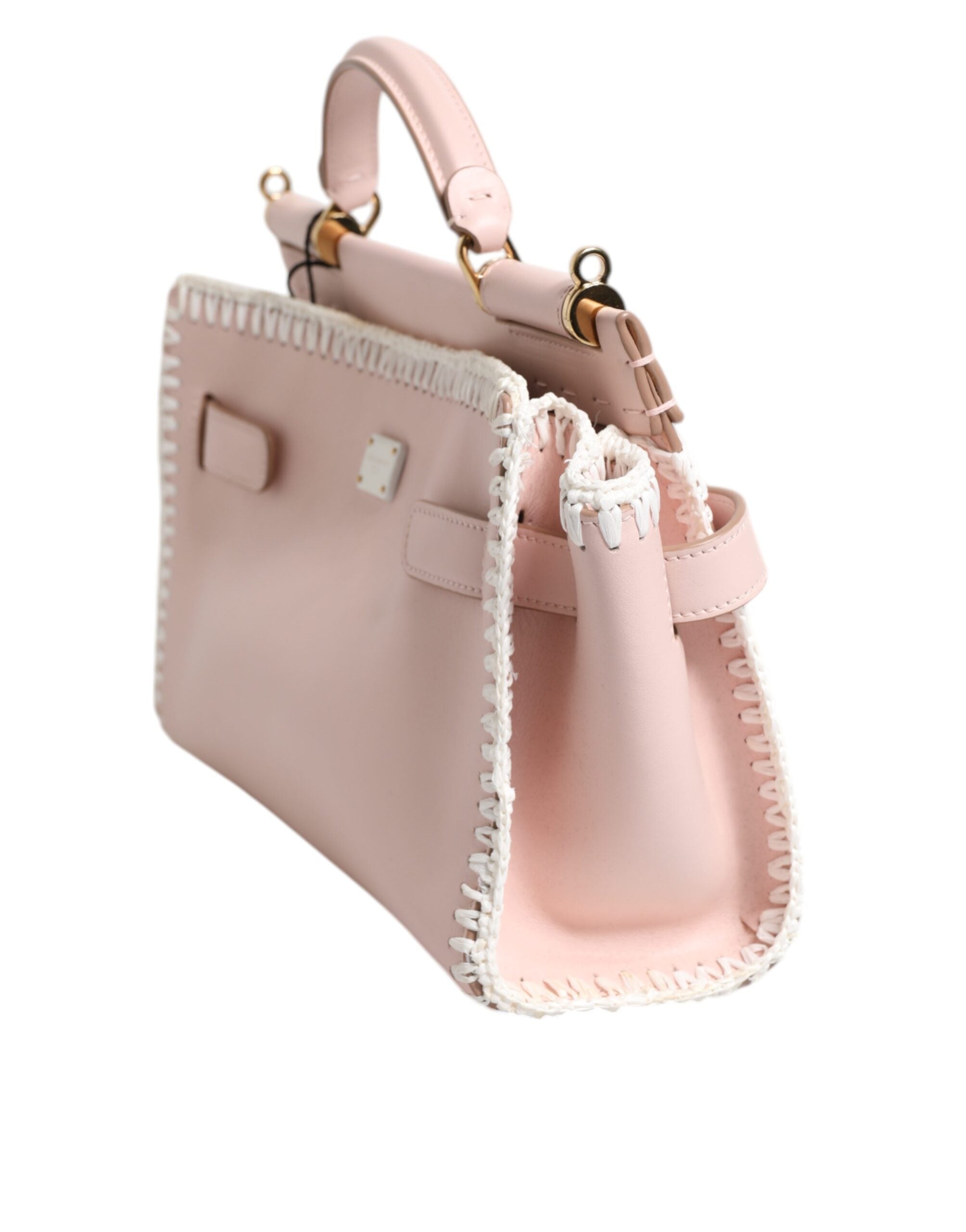 Dolce & Gabbana Light Pink Logo Plaque Soft Leather Strap Crossbody Bag – luxury by Dolce & Gabbana | PrivePolai