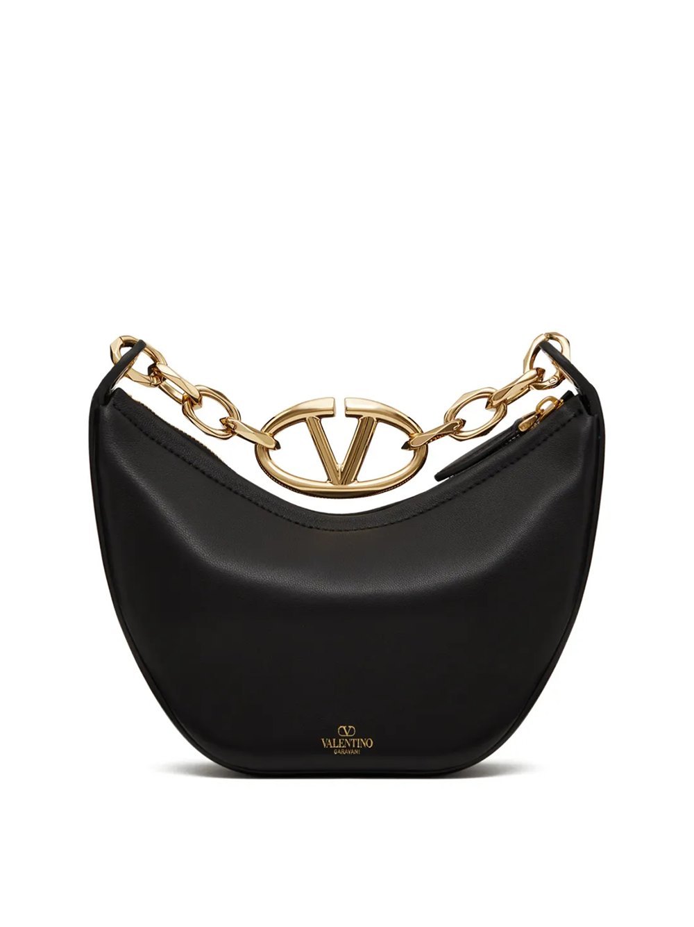 Valentino Garavani Black Leather Mini Hobo Vlogo Shoulder Bag – luxury by Valentino Garavani | PrivePolai
