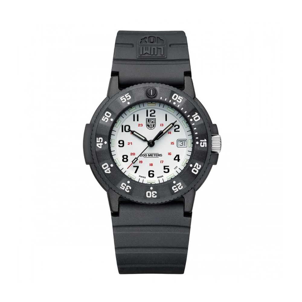 Luminox schwarze Kautschukuhr