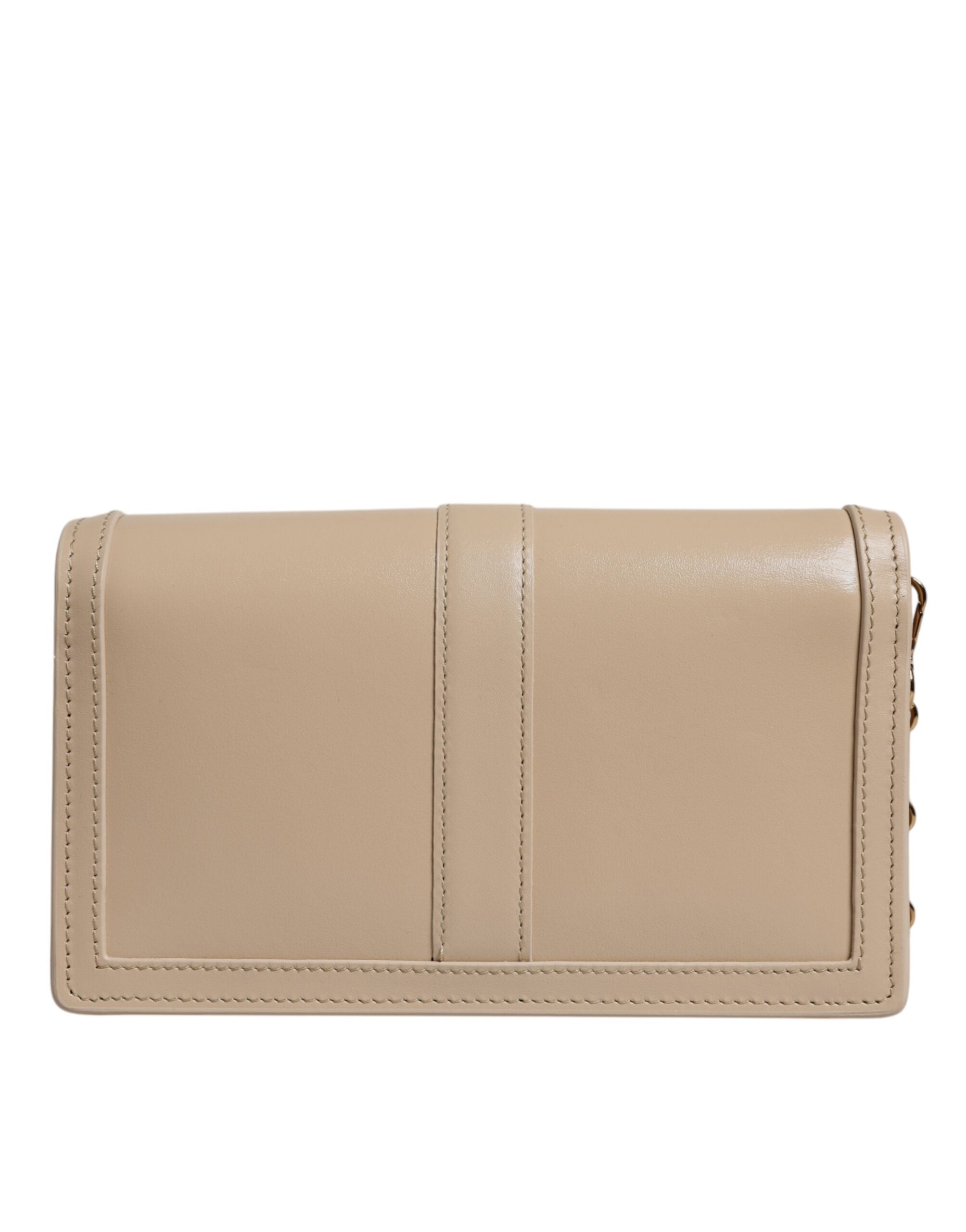 Versace Beige Gold Chain Calf Leather Wallet Crossbody Bag – luxury by Versace | PrivePolai