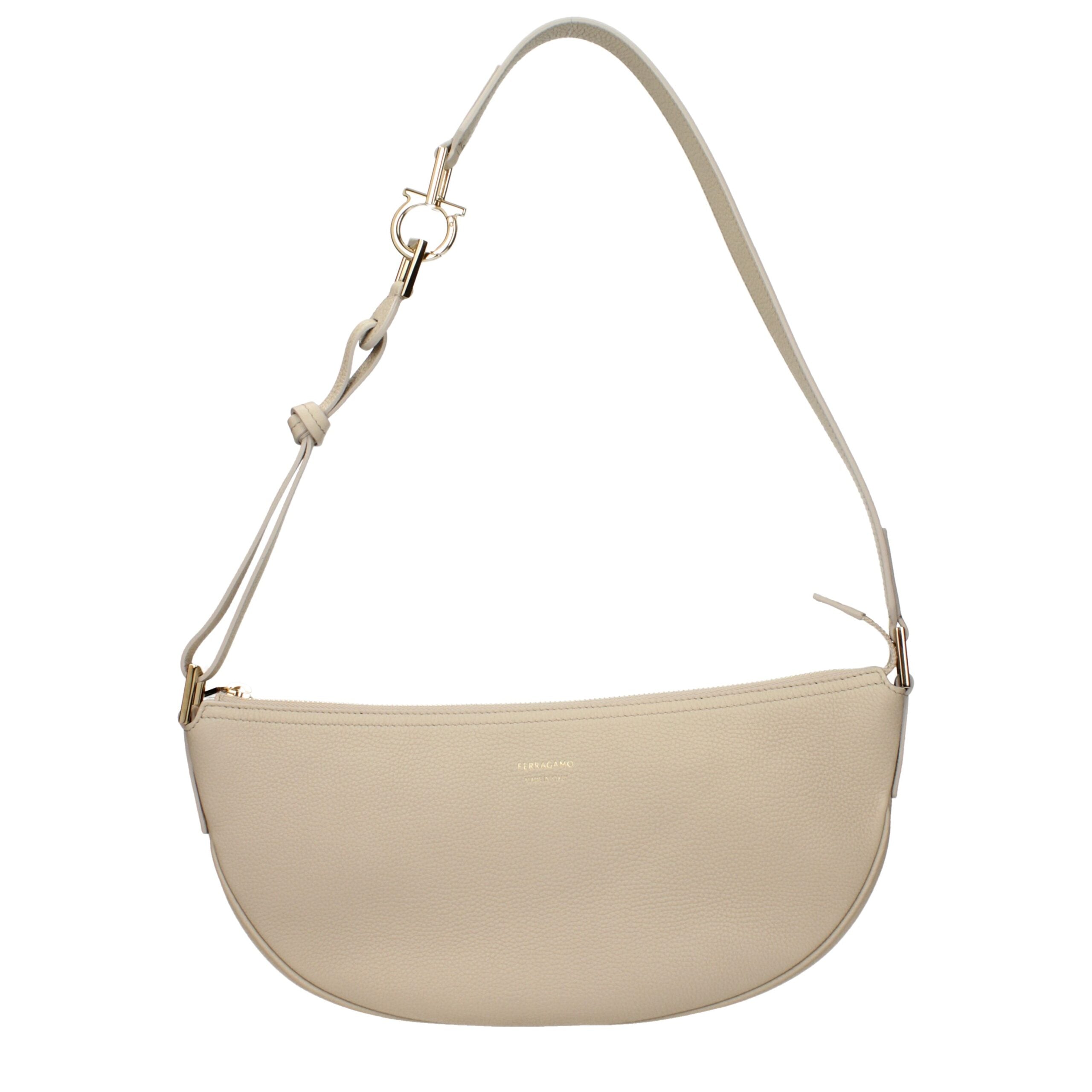 Salvatore Ferragamo Gray Leather Shoulder Bag